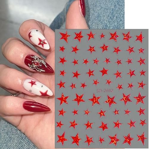 Independence Day Nail Art Stickers 3D Self Adhesive Star Stickers Style 7