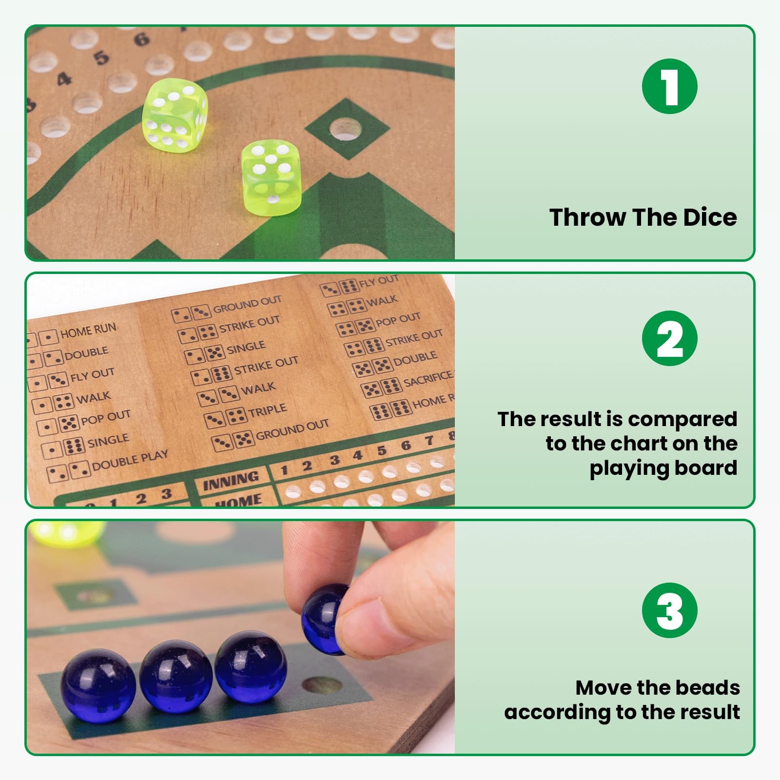 WodGod Baseball Board 15 Inches X 10 Inches, Green, White, Blue, Yellow, Red