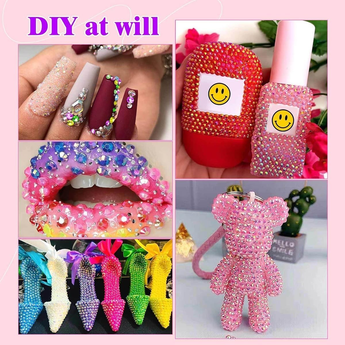 Bedazzling Kit 40 Colors Bedazzler Kit with Rhinestones Resin Jelly Rhines