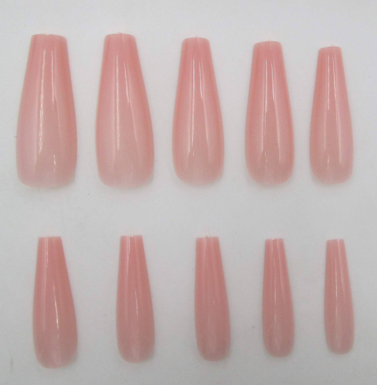 100pc Colored Coffin Press on Nails Long Nude 100 Piece Assortment,