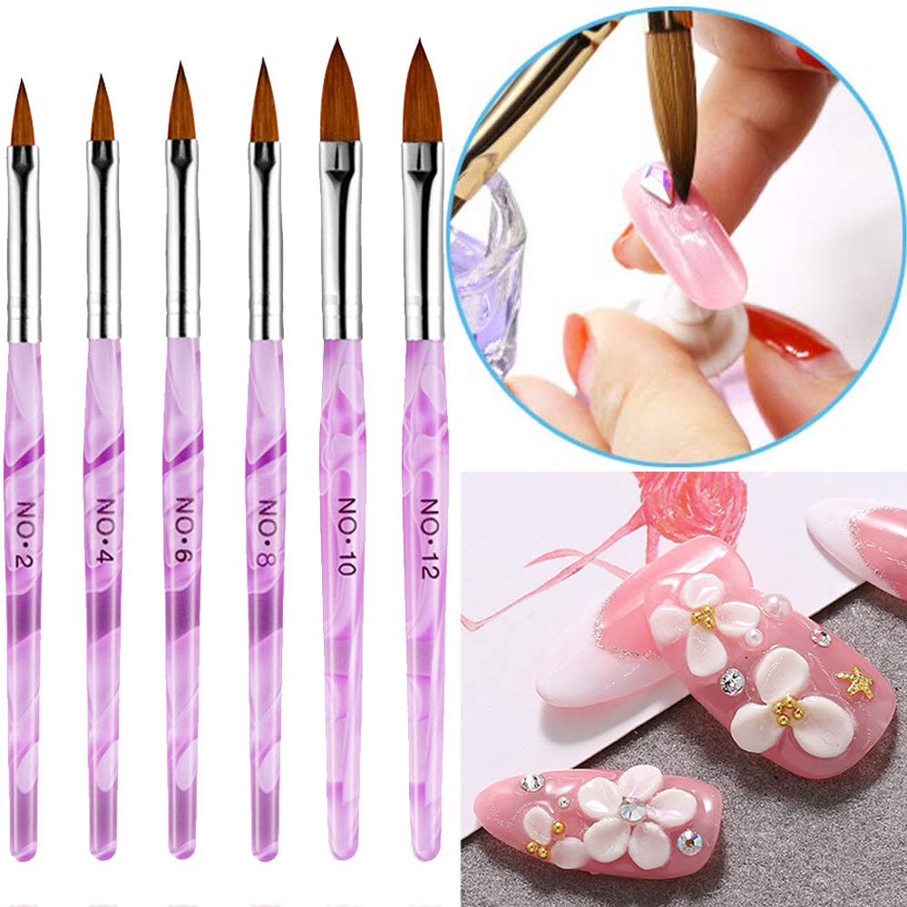 Nail Art Brushes Set 3D Nail Extension Brush Double Head Dotting Pen UV Gel Nail