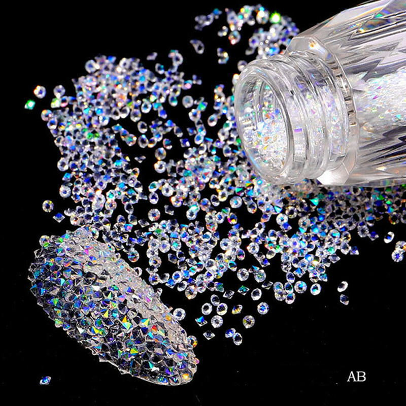 3000 Pcs Crystal Pixie 3D Nail Art Gems Micro Zircon 1.1mm Mini Rhinestones DIY