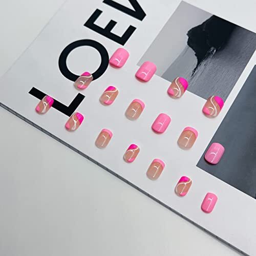 hot pink french tips