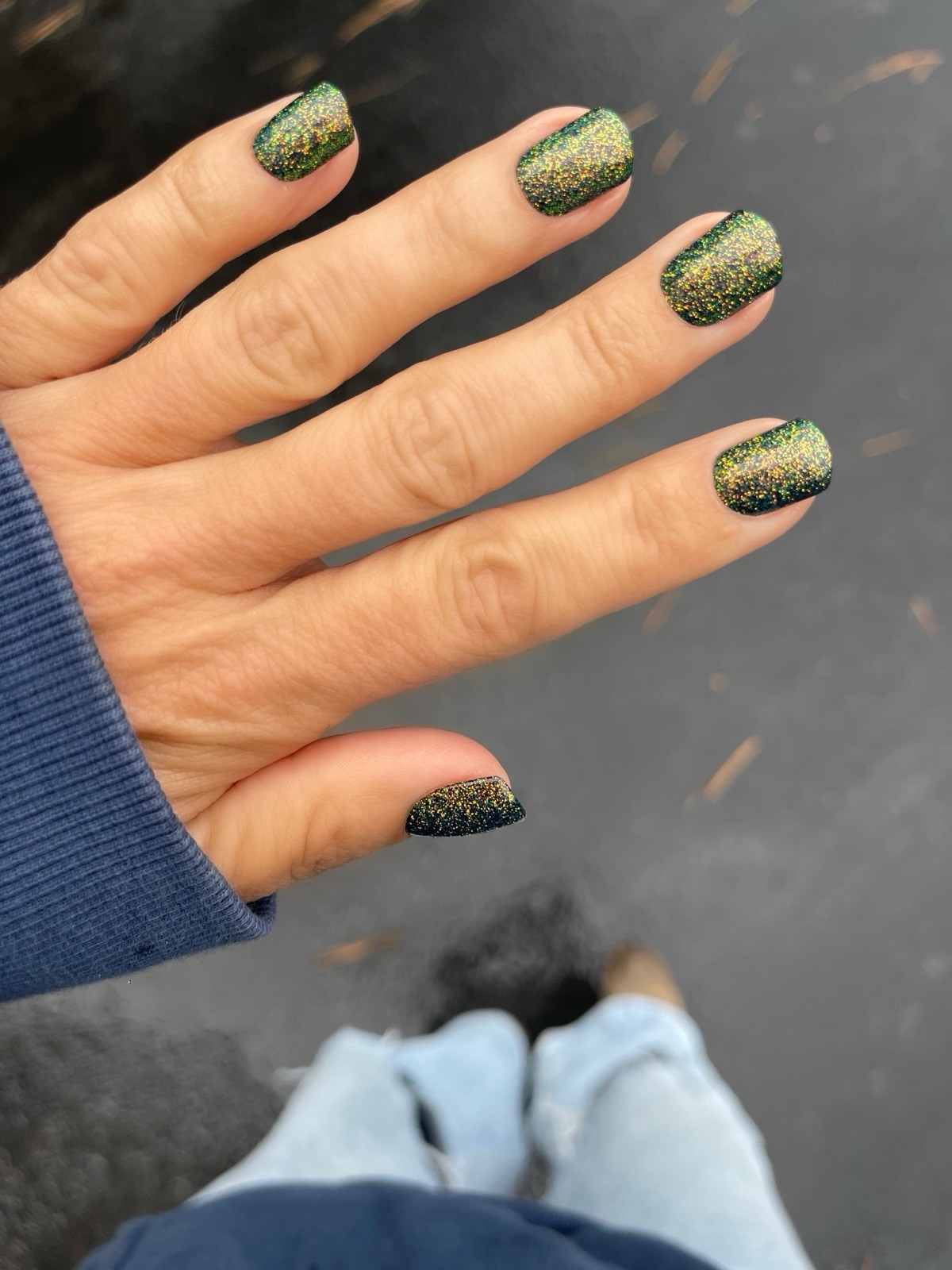 Red Aspen Press On Nails, Short Square, Sprinkled in Stardust, Shannon