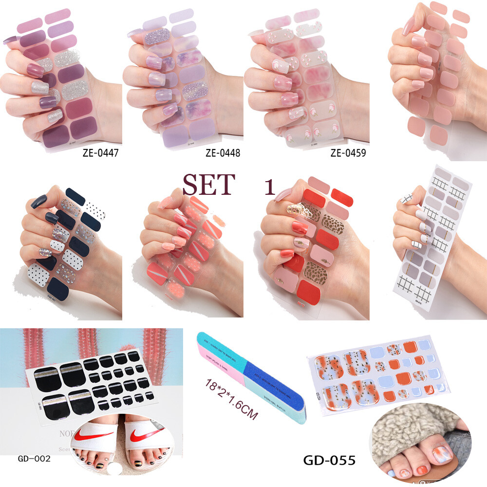 Full Size Nail Wraps Stickers Polish Toe Manicure Art polish strip 3D Decal New