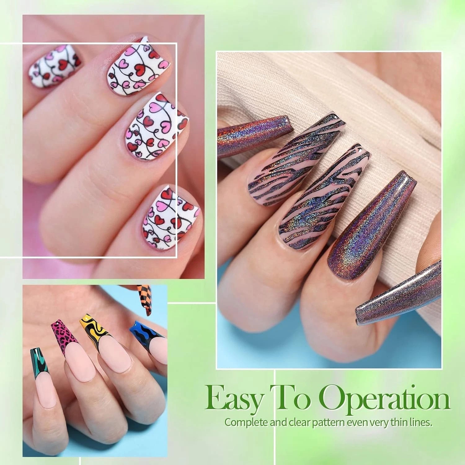 24 Color Bulk Nail Art Stamping Polish with Holographic and Chameleon Finishes