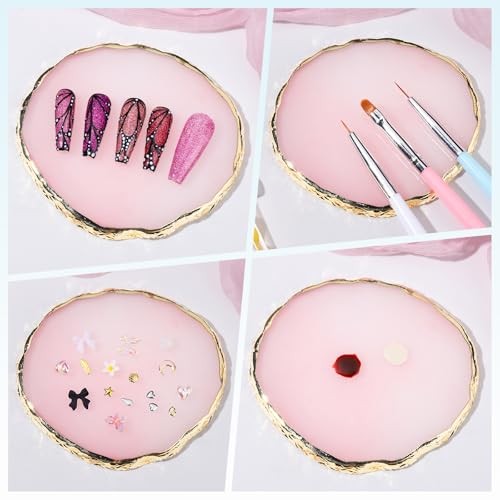 Nail Tools Kit, 6PCS Nail Brushes for Nail Art, 1PCS Resin Nail Polish
