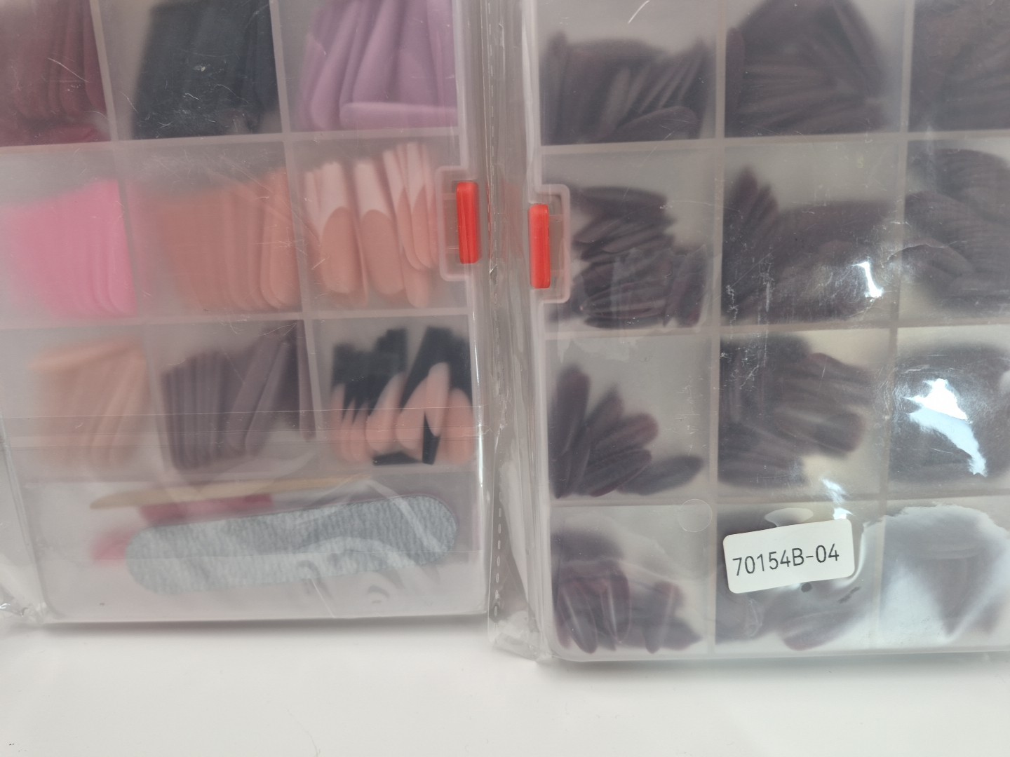 4 Sets Press On Nails Multiple Sizes Colors Glue Adhesive Tabs French Coffin