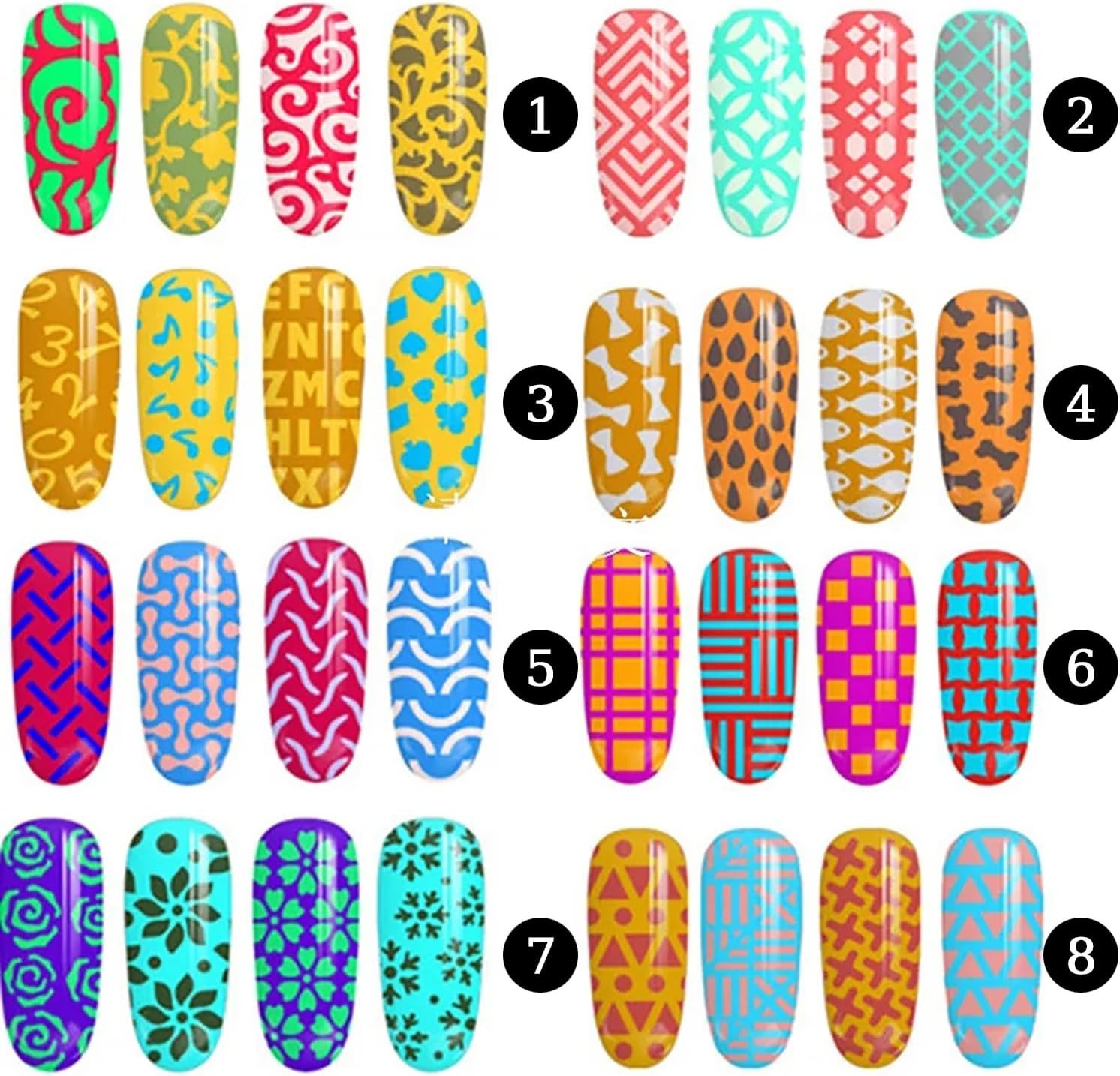 288 Designs Nail Art Stencils & Stickers Set – 24 Sheets for DIY Manicure