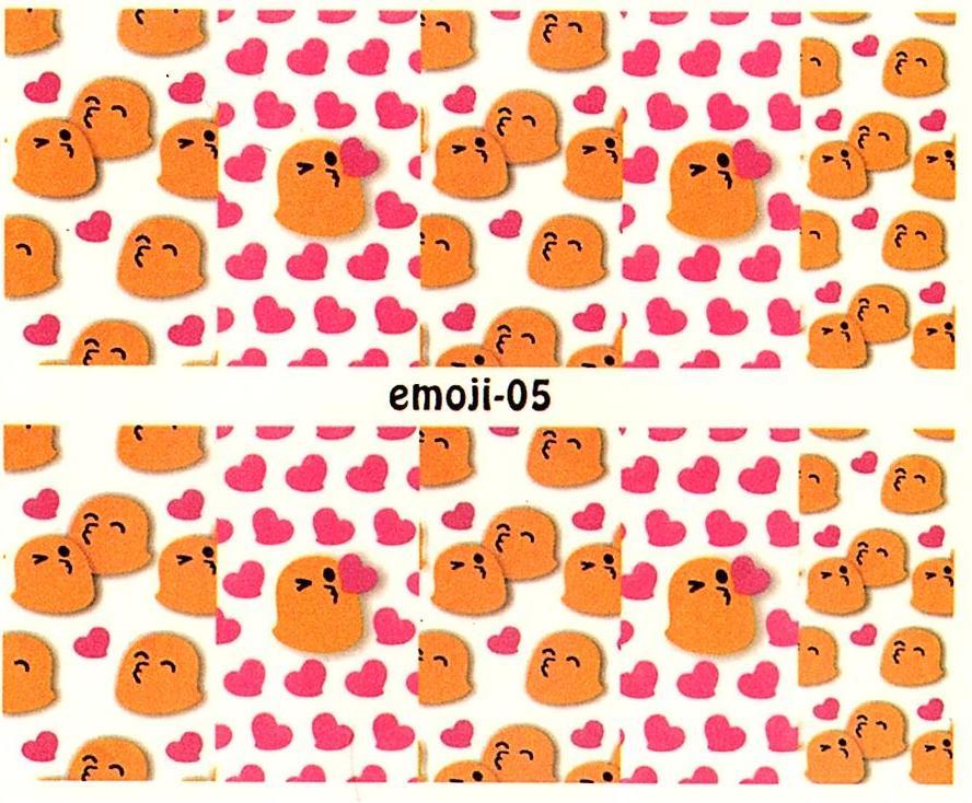 5 Sheet Set Emoji Expression Design DIY Water Transfer Nail Art Stickers Decals