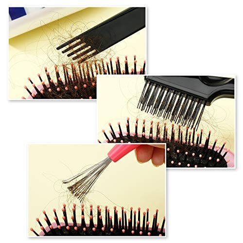 4 Pcs Hair Brush Cleaning Set Tool Mini Hair Cleaning Brush Cleaner Tool Black