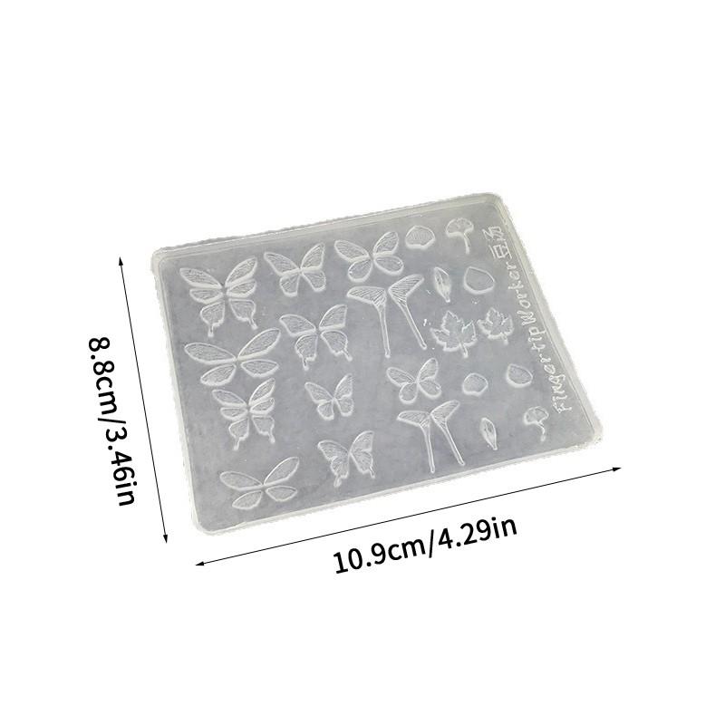 Detailed Butterfly Relief Silicone Nail Mold Reusable For Handcrafted 3D Nail