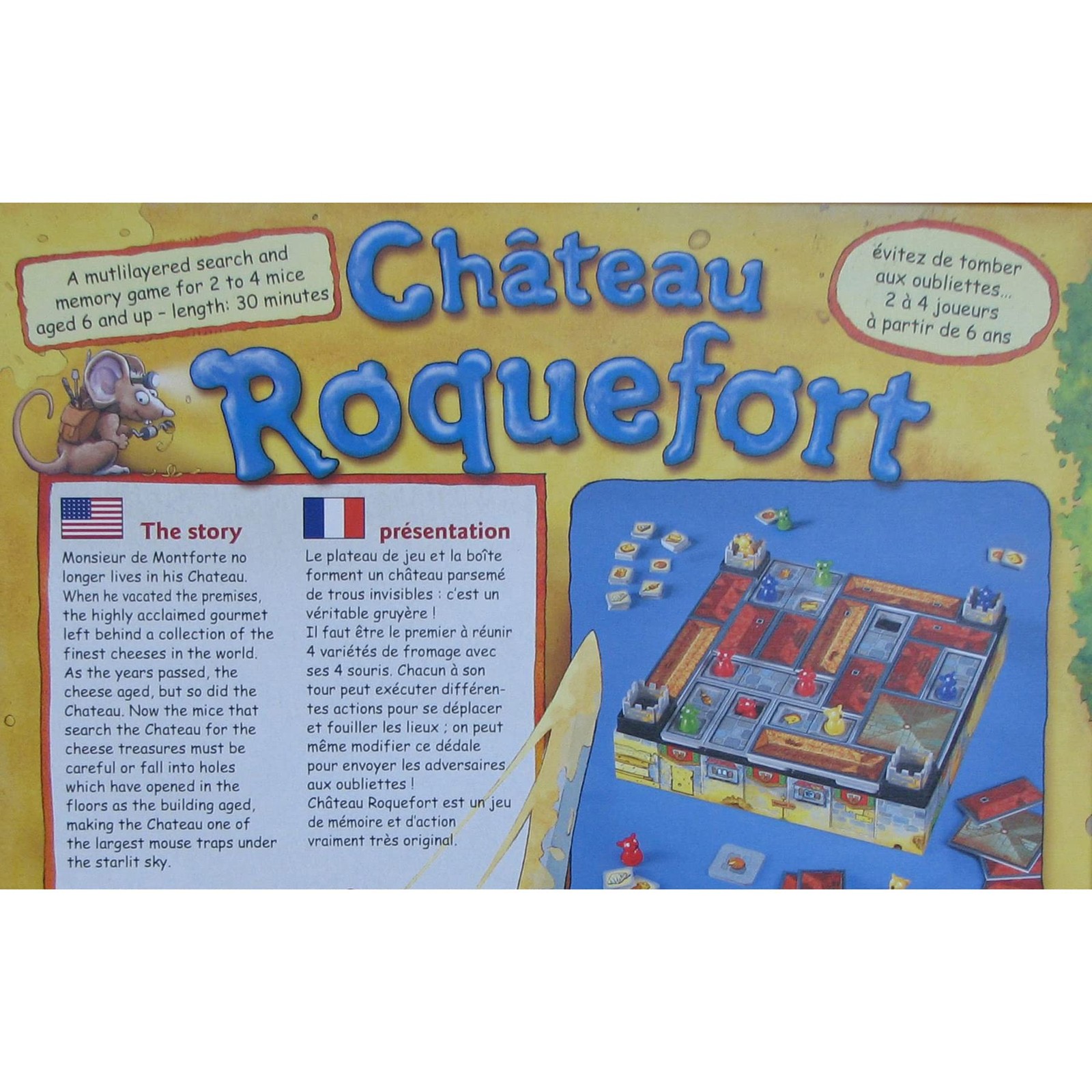 Rio Grande Games Château Roquefort Memory Board Game, Large, Blue and Yellow