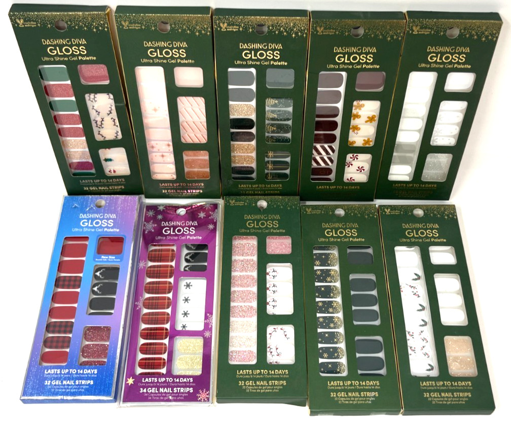 Dashing Diva Gloss Gel Palette Nail Strips Christmas Holiday Sealed YOU CHOOSE