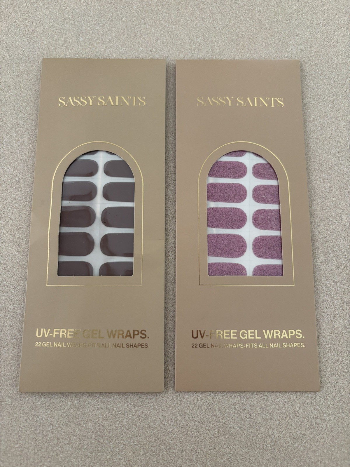 Sassy Saints UV-free Gel Wraps Lot Of 2, Dusky Mauve, Doll Moment