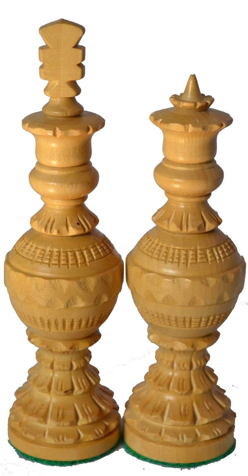 Chessbazar Chess Set Globe Design King 5″ 32 Wooden Small, Brown, Yellow