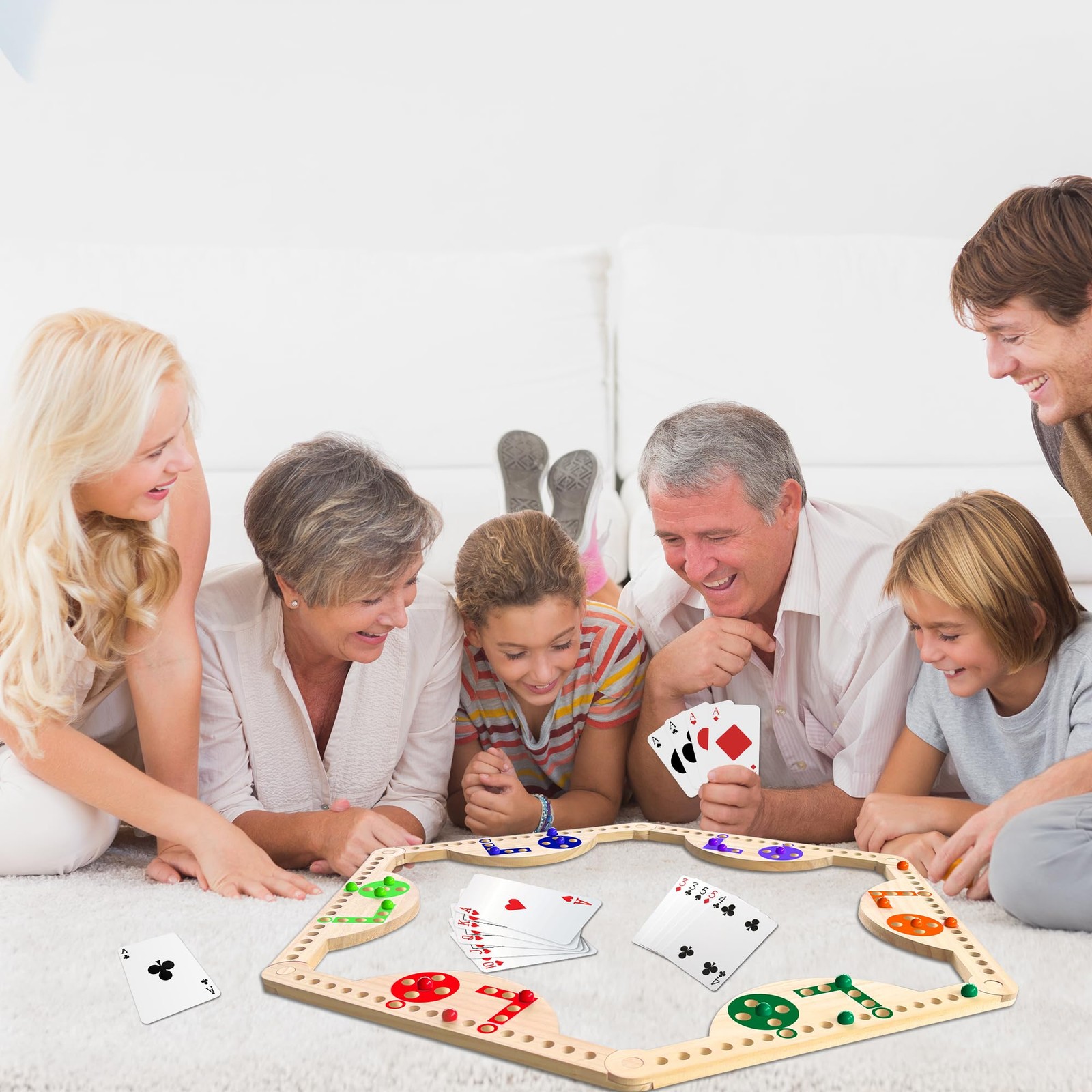 Solid Wood Marbles and Jokers Board 14.17×4.7×0.6 inches, Multiple Colors