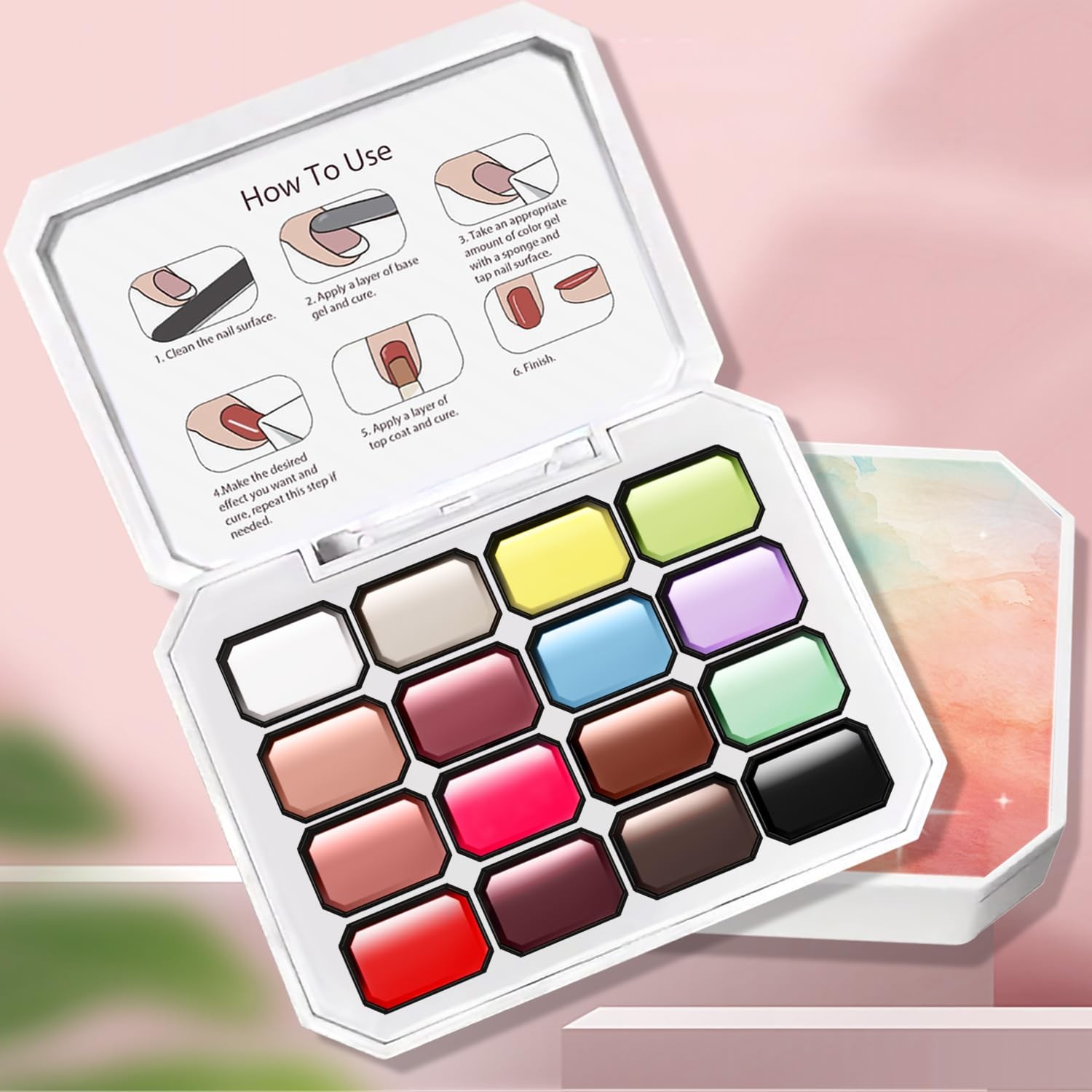 Pat Pat Nail Polish Set,16 Colors Gradient Patting Polish- Highly Pigmented,O…