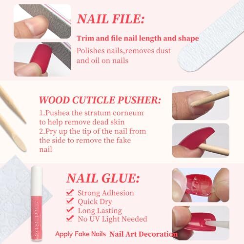 240pc Matte Square Press on Nails Medium Glue on Nails Fake Nails Medium Brown