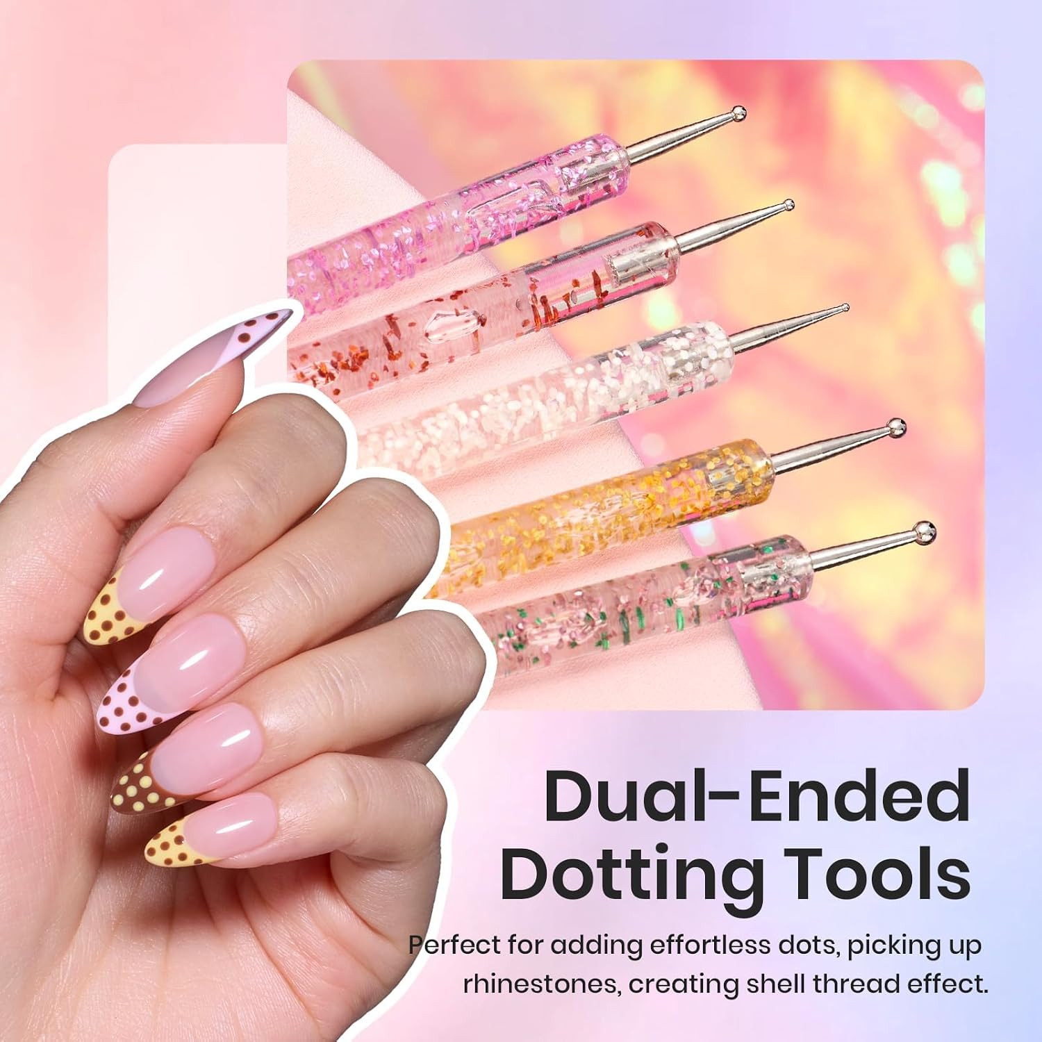 Beetles 31-Piece Nail Art Brush Set with Dotting Tools and Metal Handle