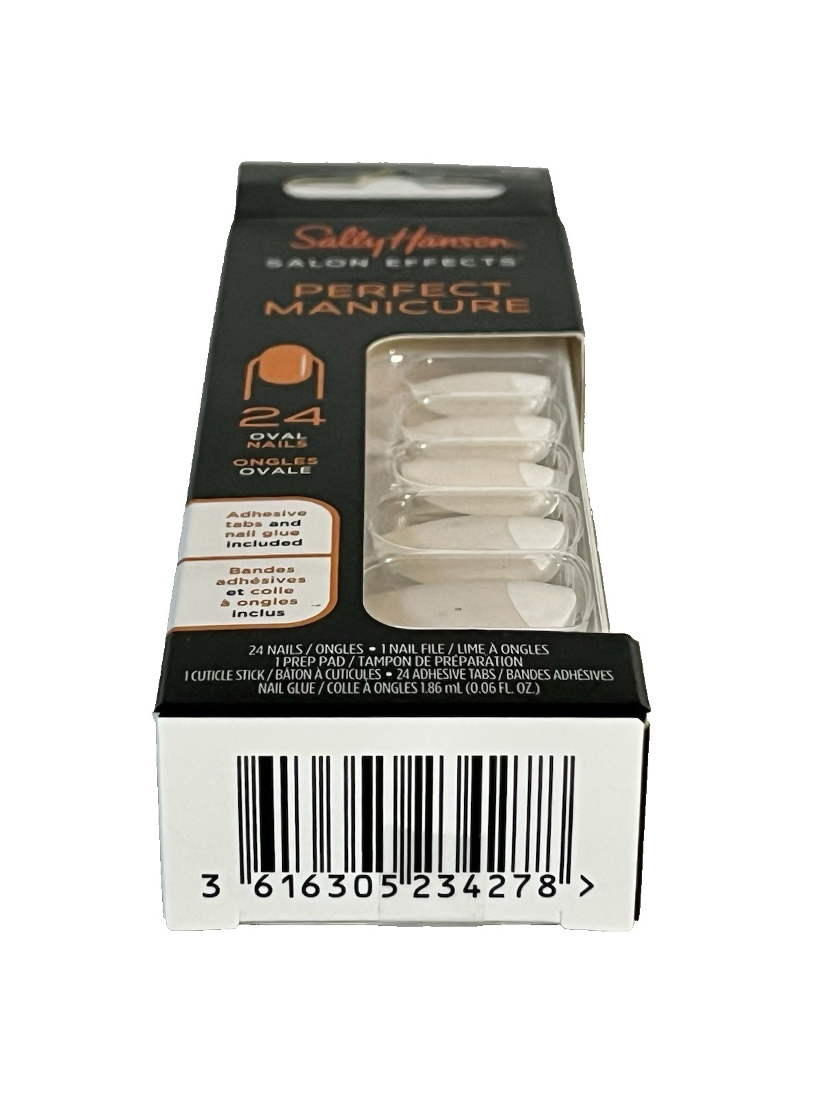 2pk Sally Hansen Salon Effects Perfect Manicure Medium Oval/Moon-ami OV161 NEW