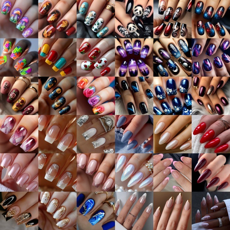 288 Pcs/12 Boxes of Almond Square French Nail Art, Suitable for Daily Nail Art