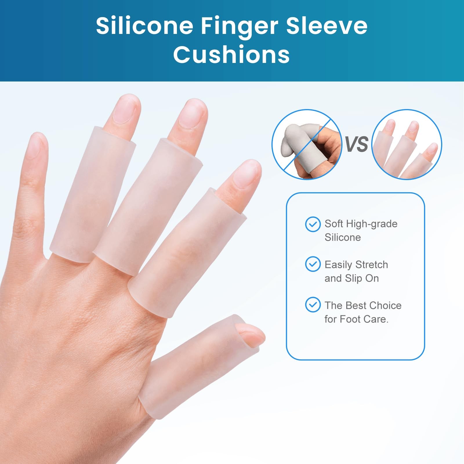 Kimihome 10 PCS Gel Finger Sleeve Protectors Silicone Finger Sleeves Cushion…