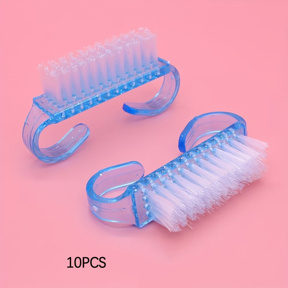10pcs Nail Art Cleaning Brushes – Acrylic Nail Dust Remover Tools Multi-Color.