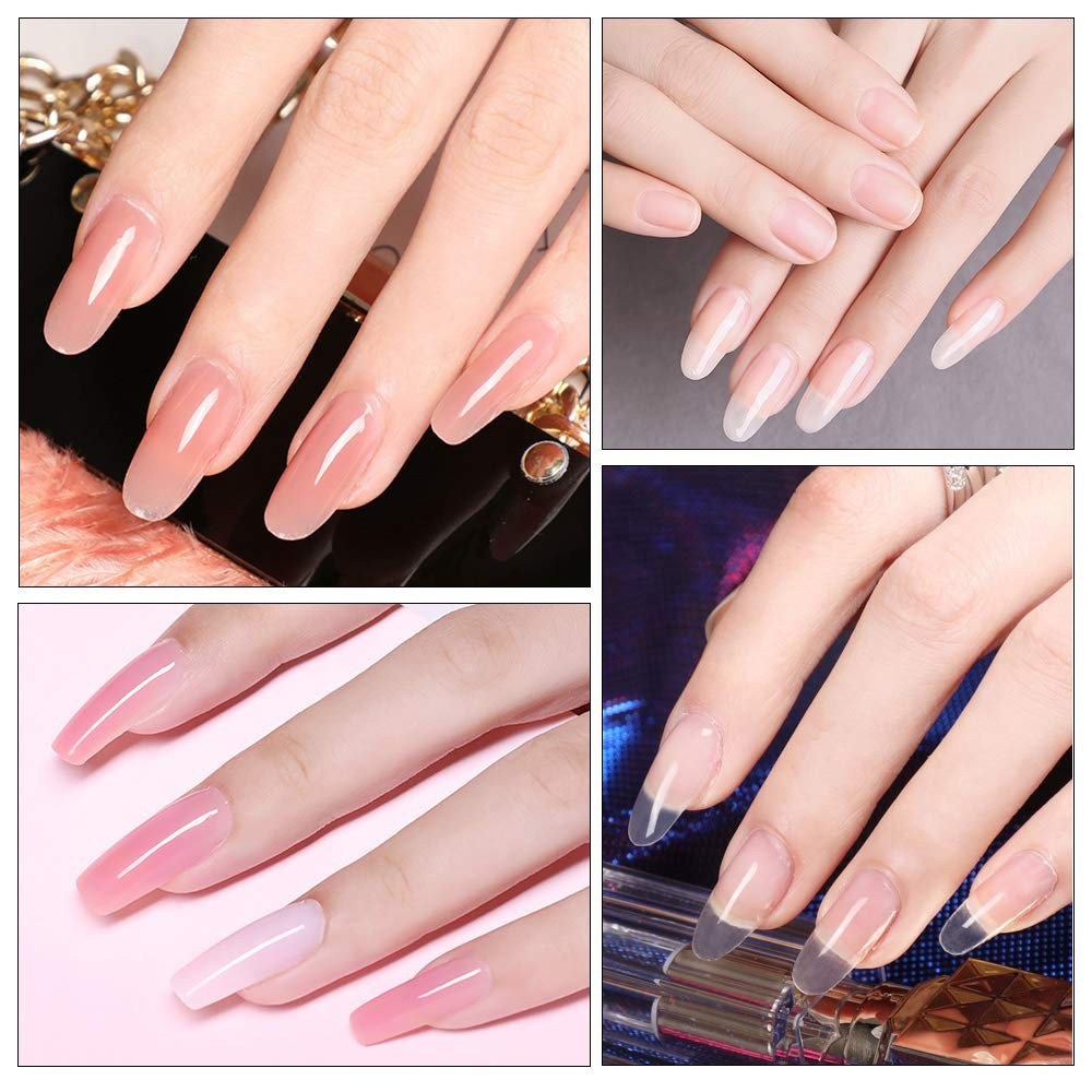 Poly Extension Gel Nail Forms 120pcs Clear Ballerina Full Cover Tips