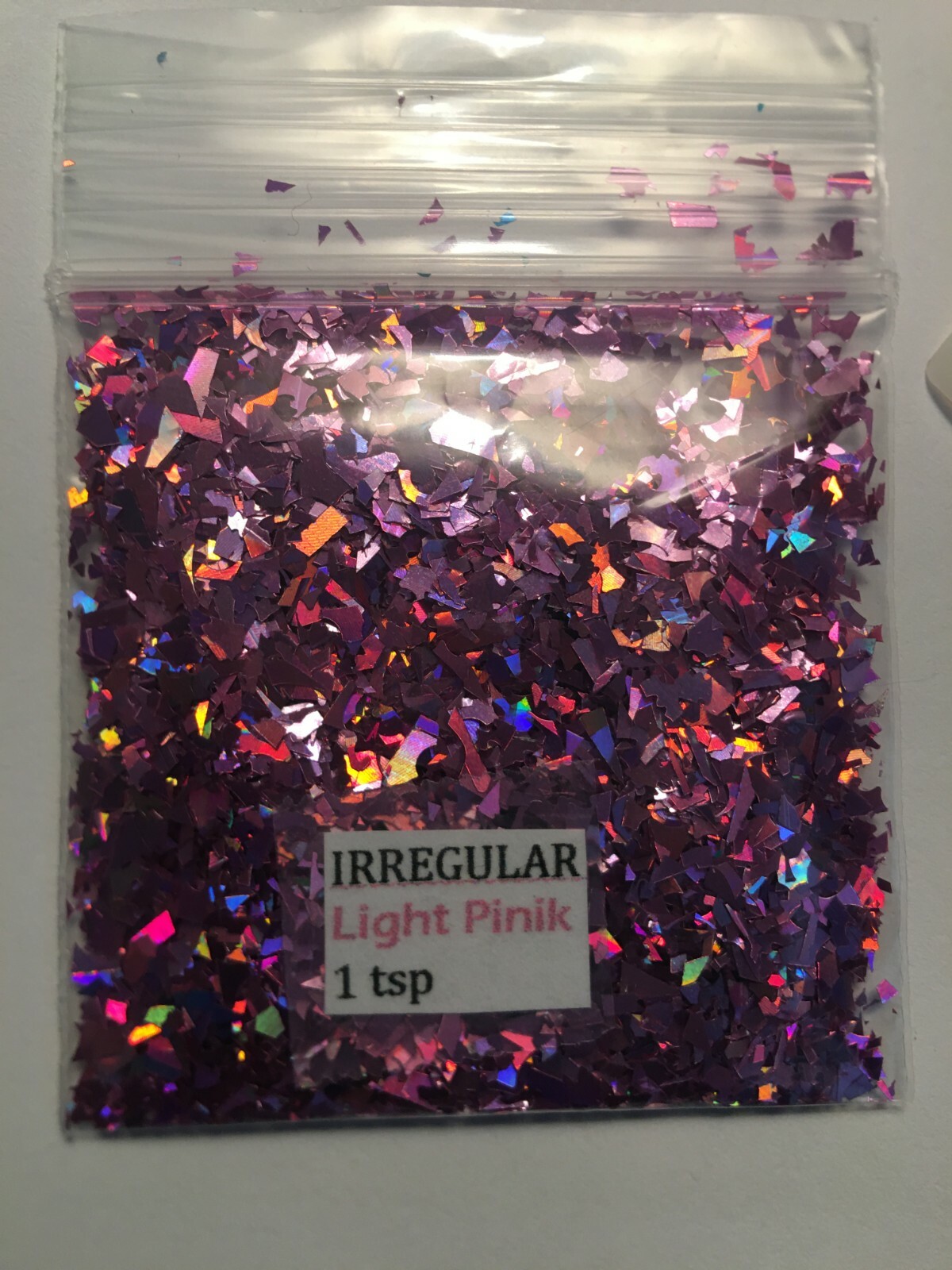 Solvent Resistant IRREGULAR shape Glitter(Light Pink) Nail Art Face Crafts 1tsp