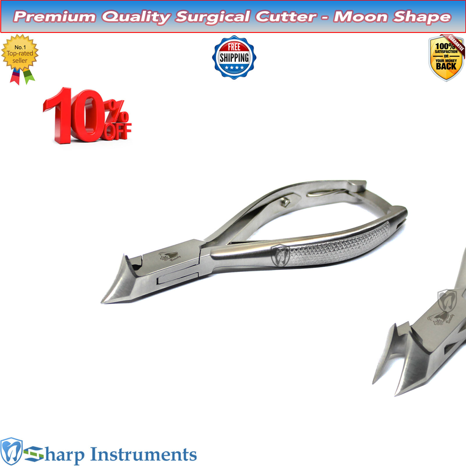 2 Pcs Toenail Moon Shape Nail Cutter Chiropody Podiatry Surgical Veterinary New