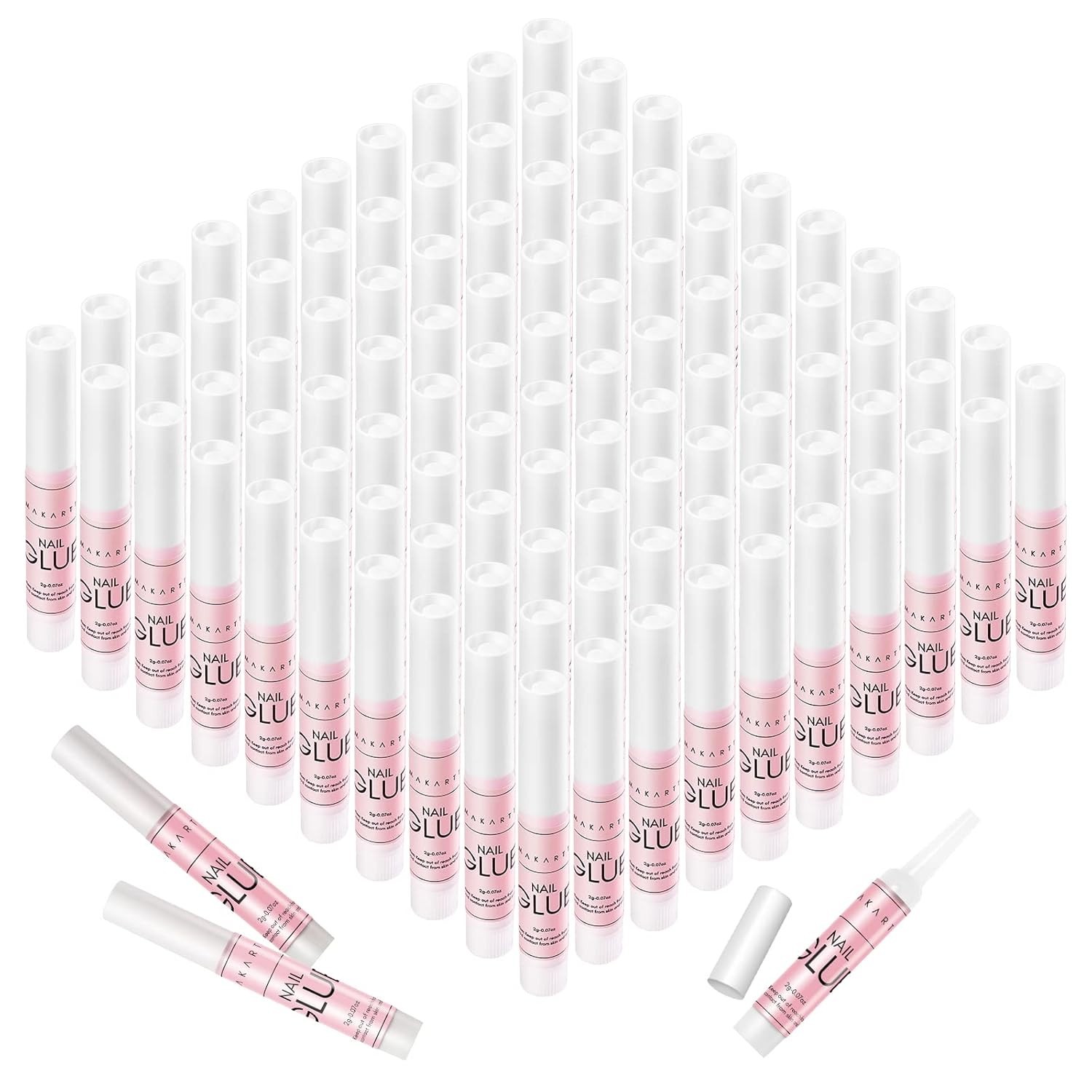Professional Nail Glue Kit: Strong Bond, Quick Dry – 100 Pcs