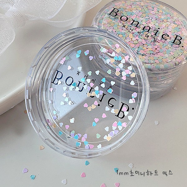 Bonnie B Mini Heart Nail Glitter 1mm Pastel Sequin Mix Cute Nail Art Decor