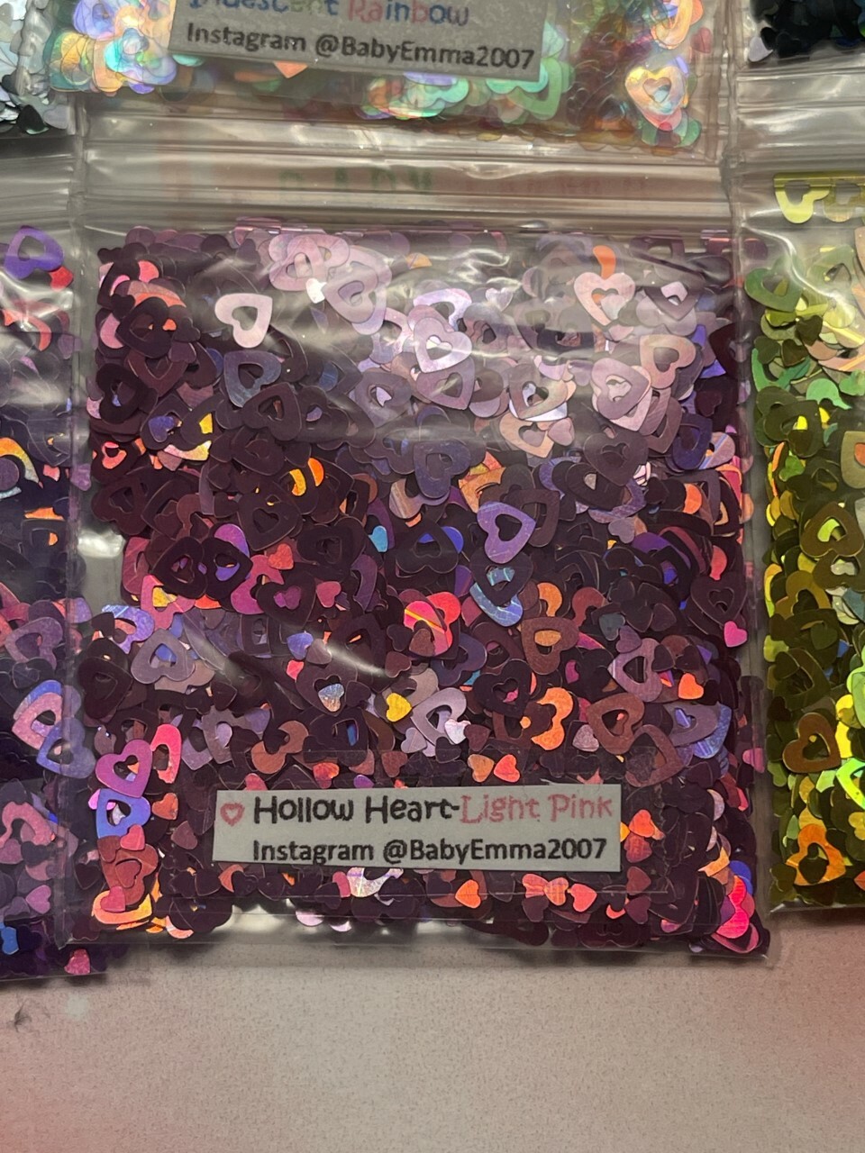 V-Day Holo Heart Shape(Hollow Heart) Glitter-U pick color-Nail Art Face Craft-US