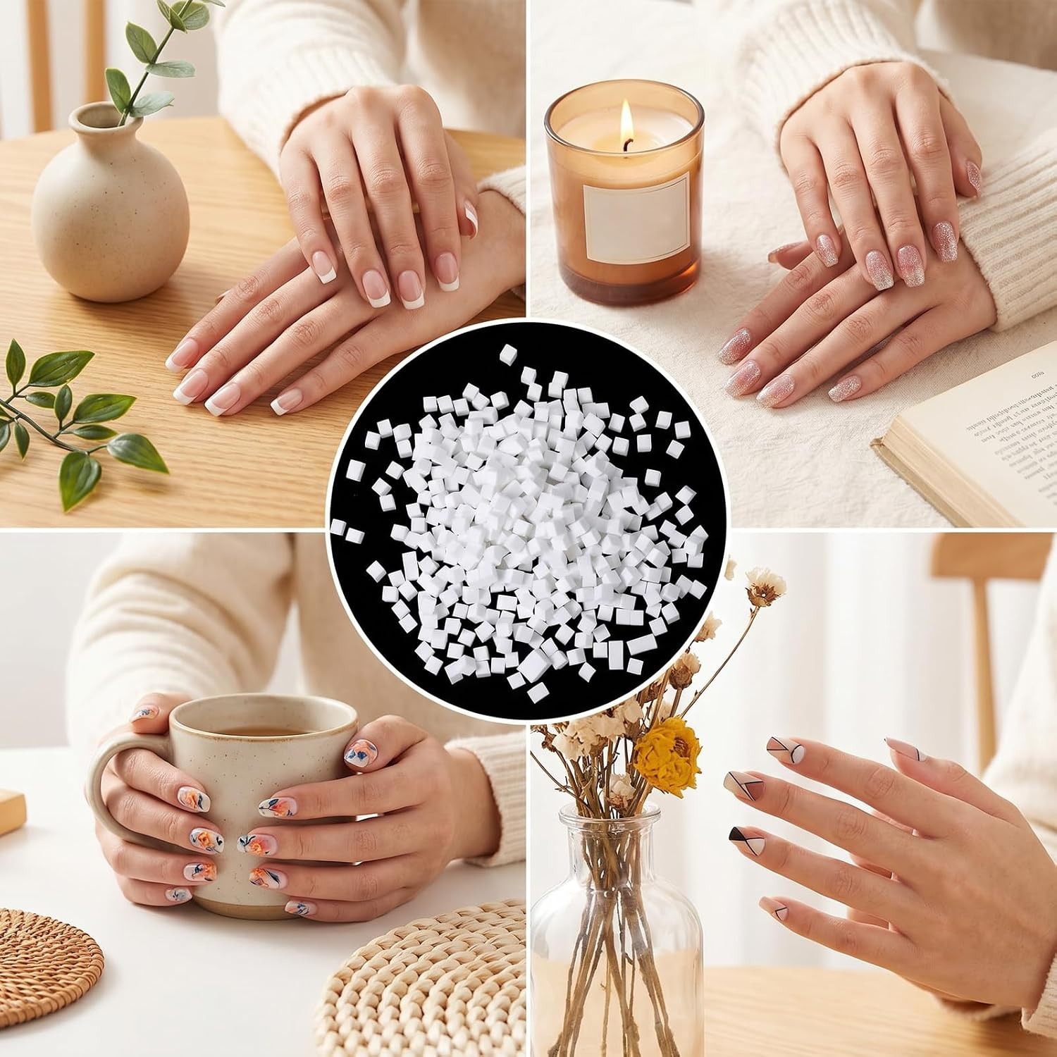1-5Set Mini Nail Sponges for Gradient Nails Design Square Applicators Salon Home