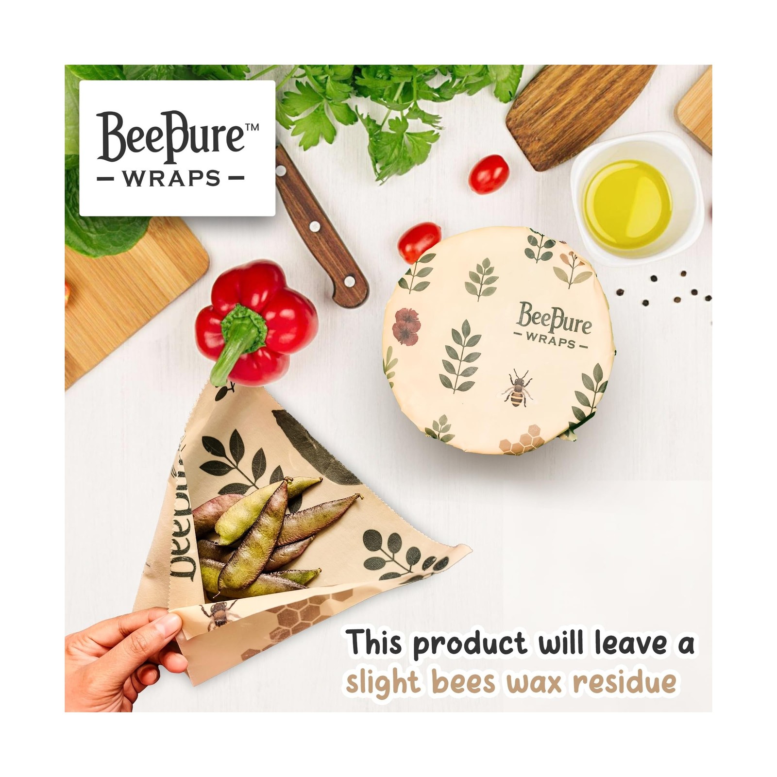 BeePure Reusable Beeswax Food Wrap – Eco-Friendly, Sustainable … FAST USA SHIP