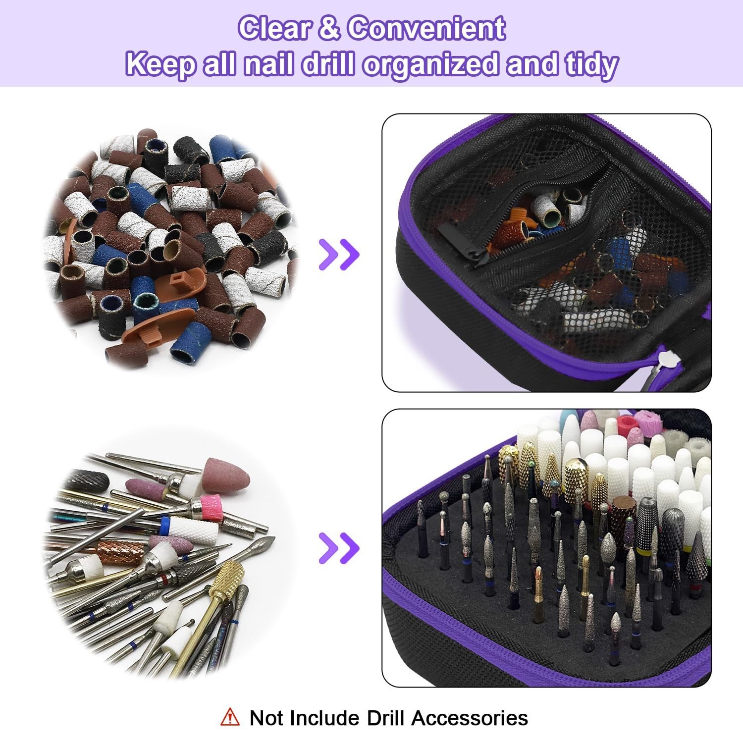 81 Holes Nail Drill Bit Holder, (ONLY CASE) Nail Bits Display Organizer Conta…