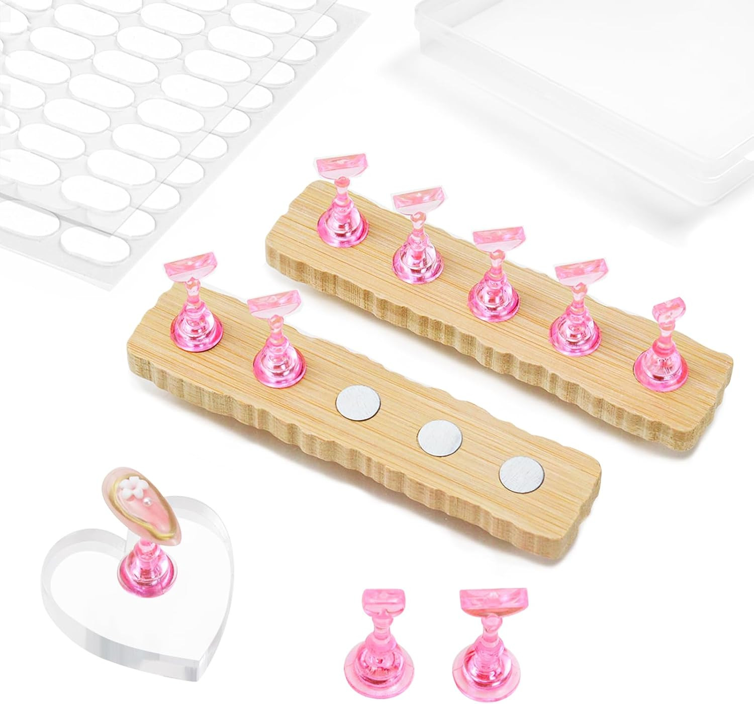 Nail Stand for Press on with Nail Art Brushes Nail Holder for Painting Practice