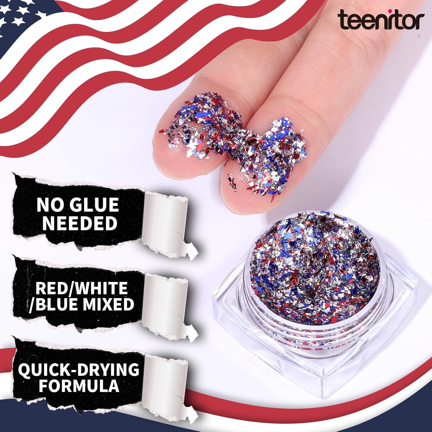 4th of July Hair & Body Glitter Gel – 6 Fun Shapes for Every Celebration