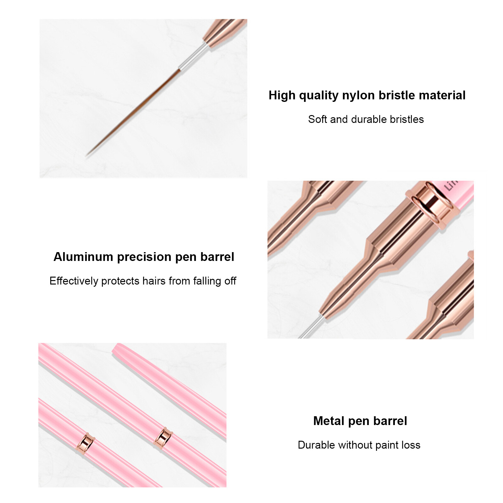 5Pcs Nail Brush Pen Set Nail Art Liner Brush Painting Acrylic Nail B6Y8