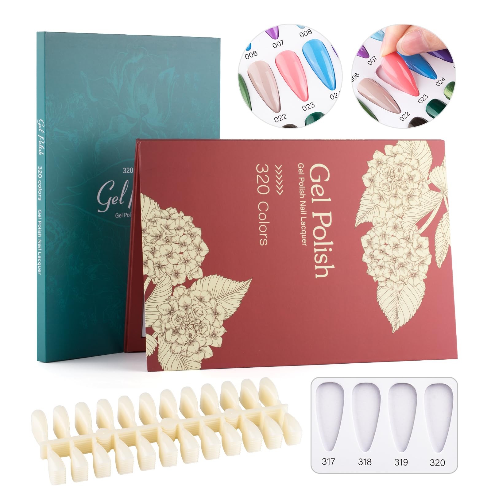 320 Nail Colors Chart Nail Gel Polish Display Book with 480 False Nail Tips P…