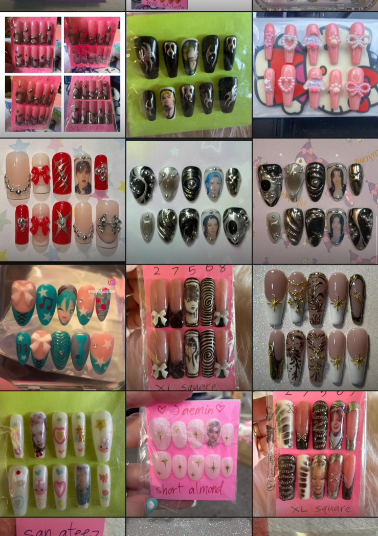 pressons nails-press-on nail art fashion custom made by NailartbyArleth