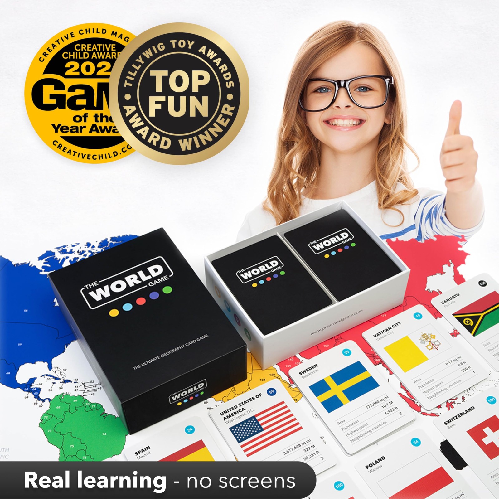 The World Game – Geography Card – Educational Games One size, Multicolor