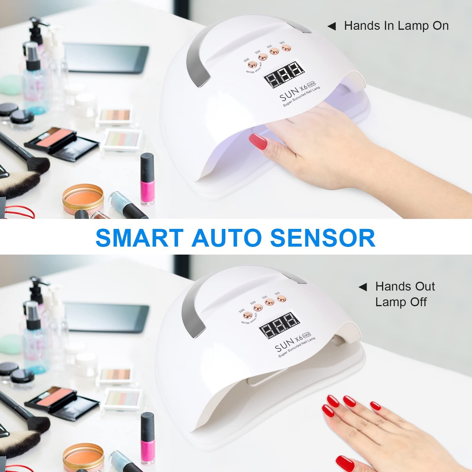 UV LED [Nail] [Lamp], 220W UV [Nail] Polish Light with Phone Holder Professio…