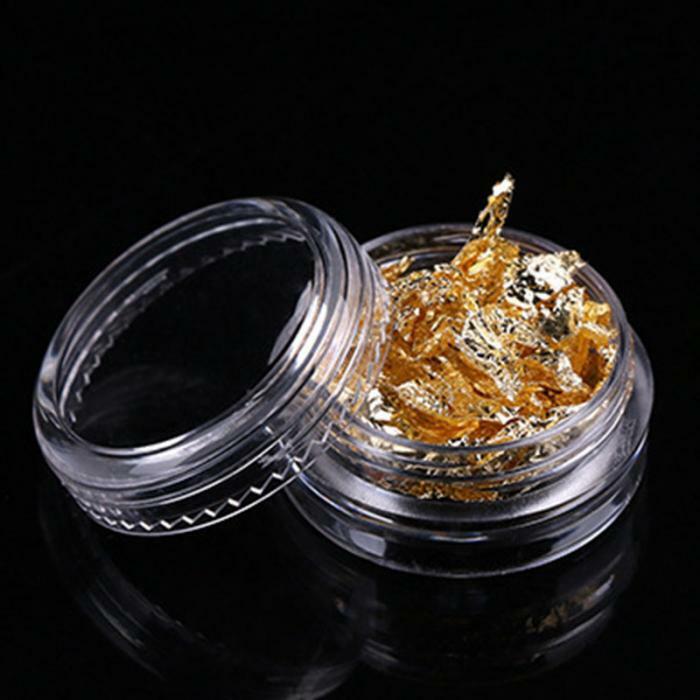 12 Pack Foil GOLD Nail Art, Nail Paillette Set for Decoration