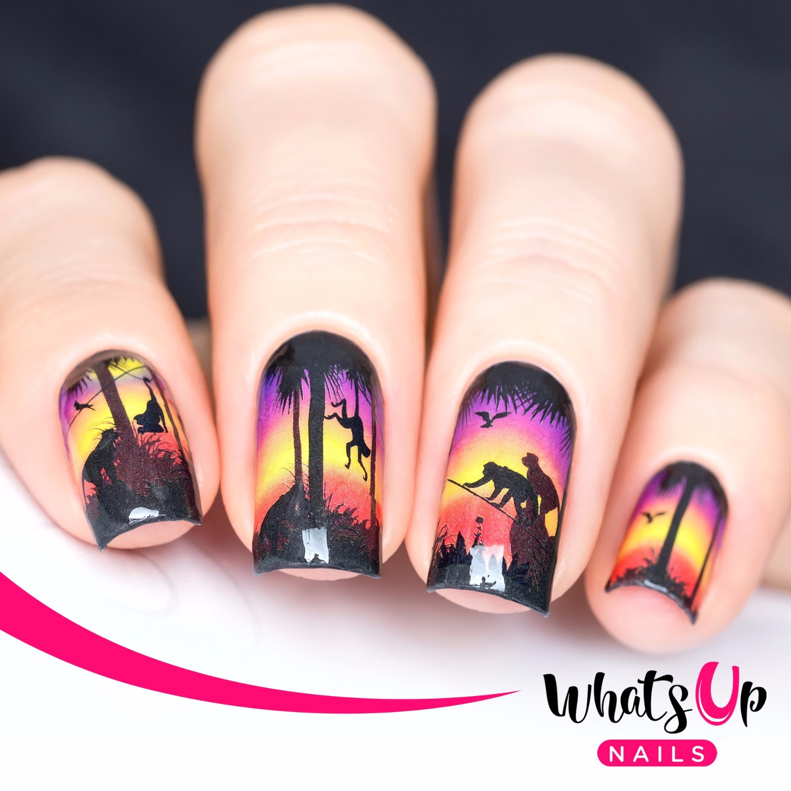 P016 Hangin at Sunset Water Decals Sliders for Nail Art Design