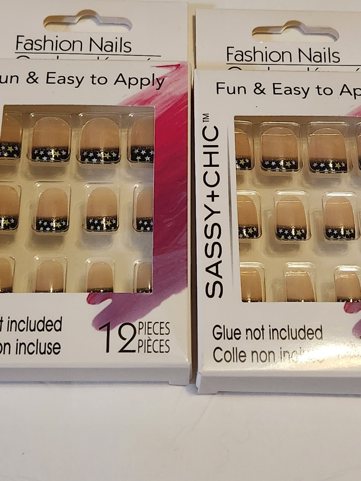 6x Fashion Nails Sassy+Chic 12 pieces ea~3 Different Styles~ French/w Polka Dots