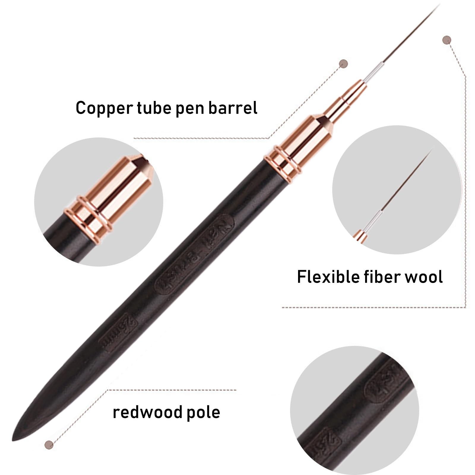 5 Pcs Black Wood Nail Art Liner Brushes Details Painting Nail Art Design Brus…