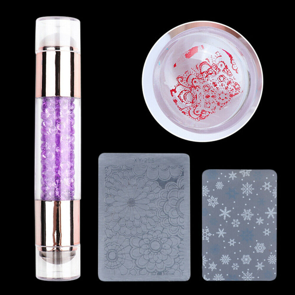 Double Head Silicone Nail Art Stamping, Stamper w/Scraper “Pick the Color”
