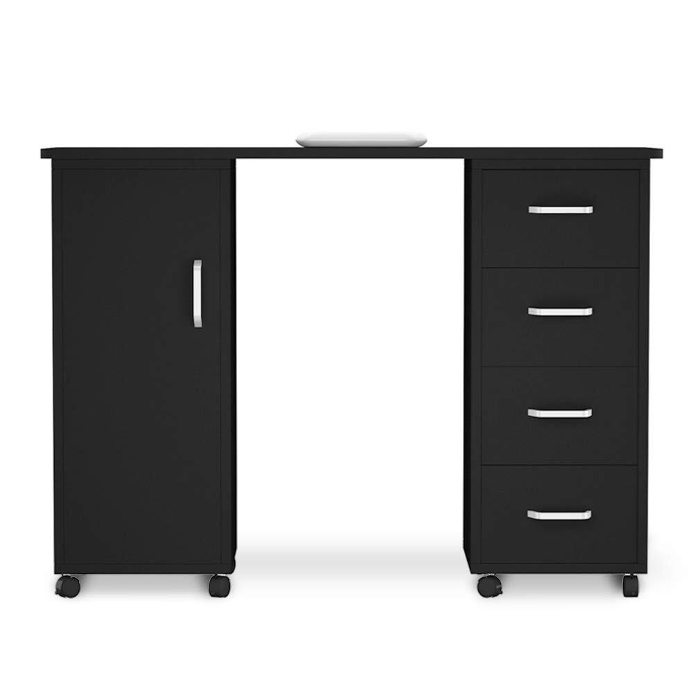 Manicure Nail Table Station Salon Mobile Wood Writing Desk with 2/3/4 Drawers